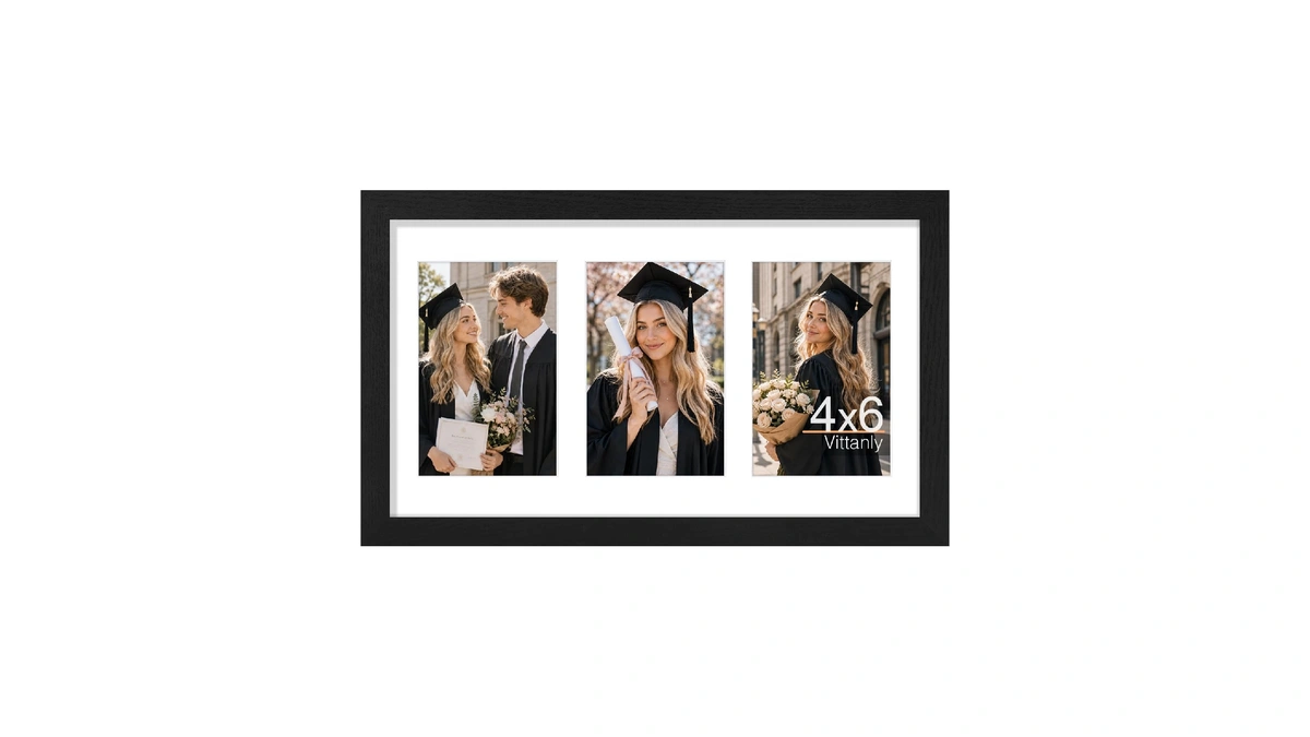 Vittanly 8x14 Picture Frames Collage, Displays 3pcs 4x6 Pictures With