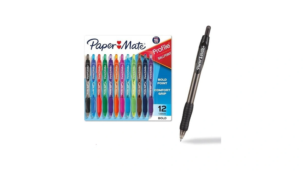 Paper Mate Profile Retractable Ballpoint Pens, Bold Point (1.4mm), Assorted