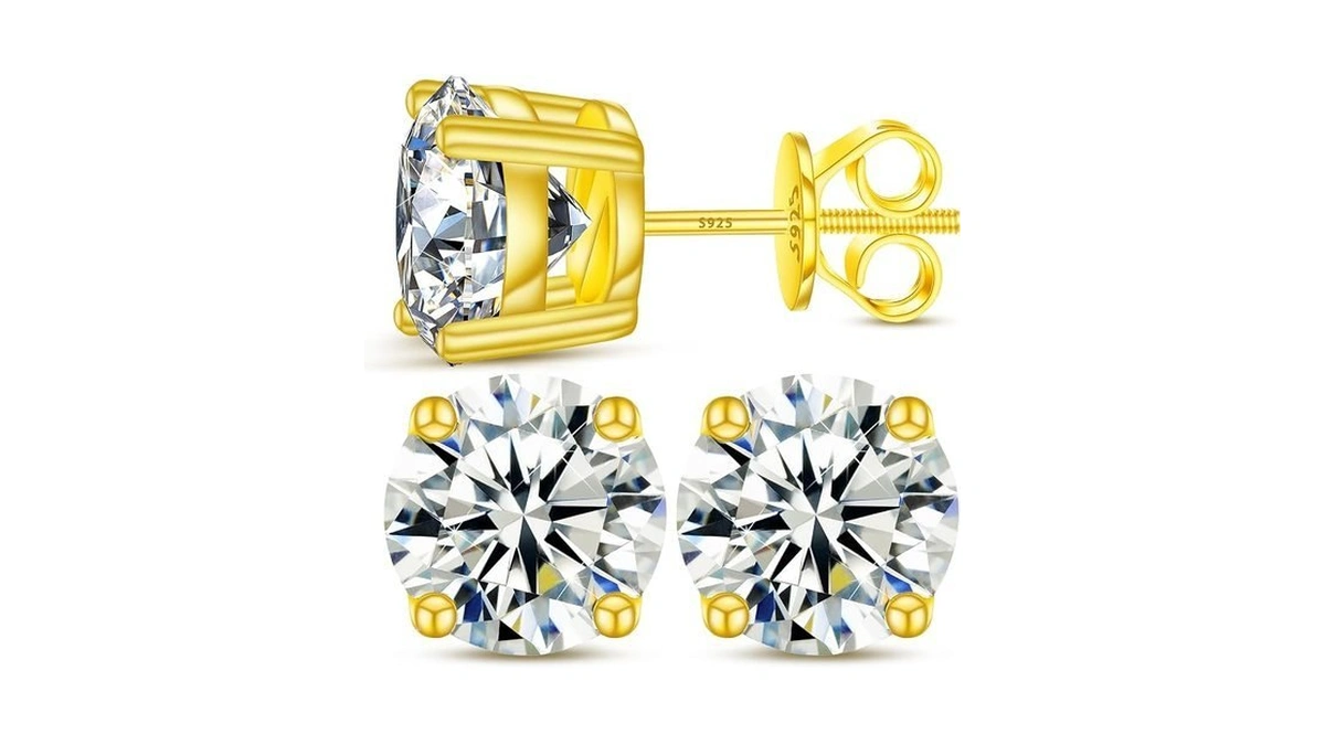 0.2-8 Carats Moissanite Stud Earrings Screw Back Diamond Stud Earrings