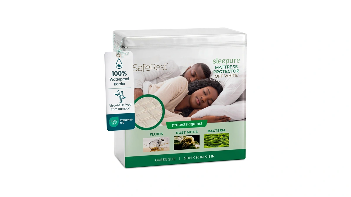 Saferest Waterproof Queen Size Mattress Protector - Viscose Derived From