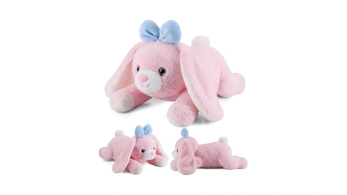 Gnomantic Bunny Weighted Stuffed Animals, Plush Pillow For Kids