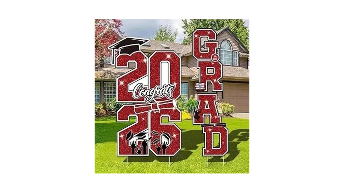 Graduation Yard Sign Class Of 2026 Decorations, 4pcs Large Size