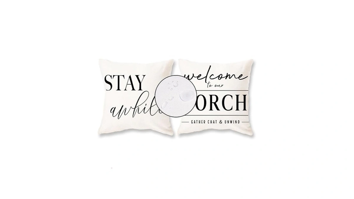 Tajwe Outdoor Pillow Covers Waterproof 20x20 Set Of 2 Welcome