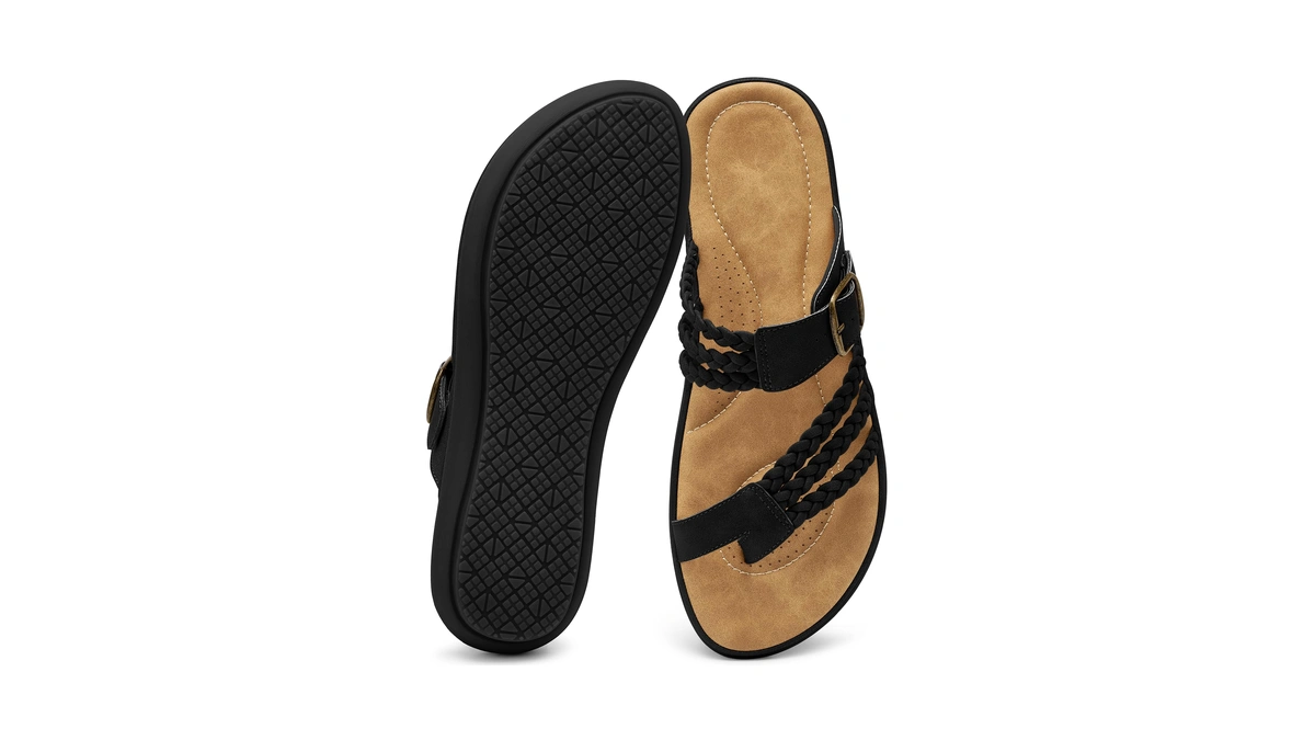 Aomigoct Sandals Womens Dressy Comfortable: 3-layer Cushioning System For Daily