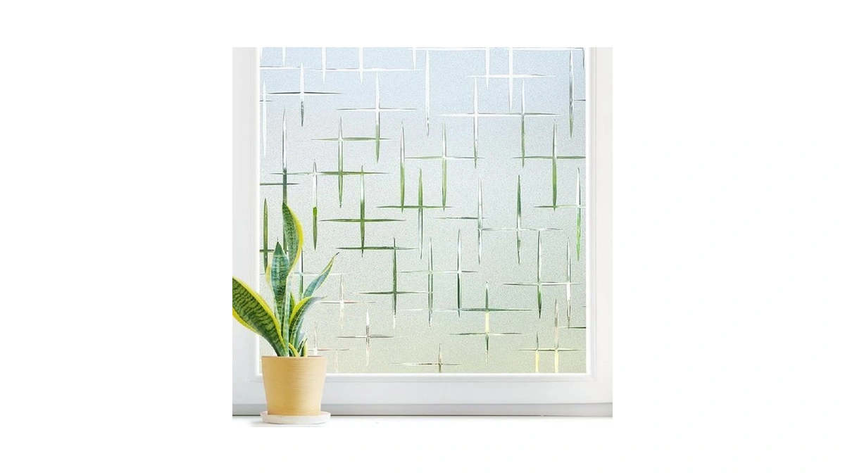 Dowell Window Privacy Film Frosted Glass Window Film, Sun Blocking