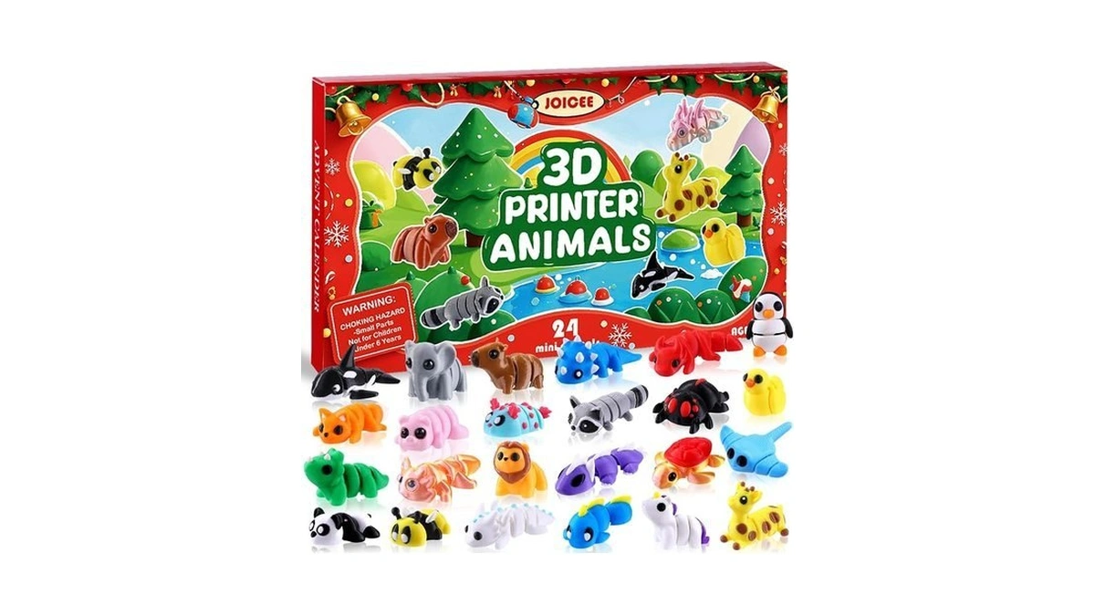 Joicee 2026 Christmas Advent Calendar With Mini 3d Print Animals,