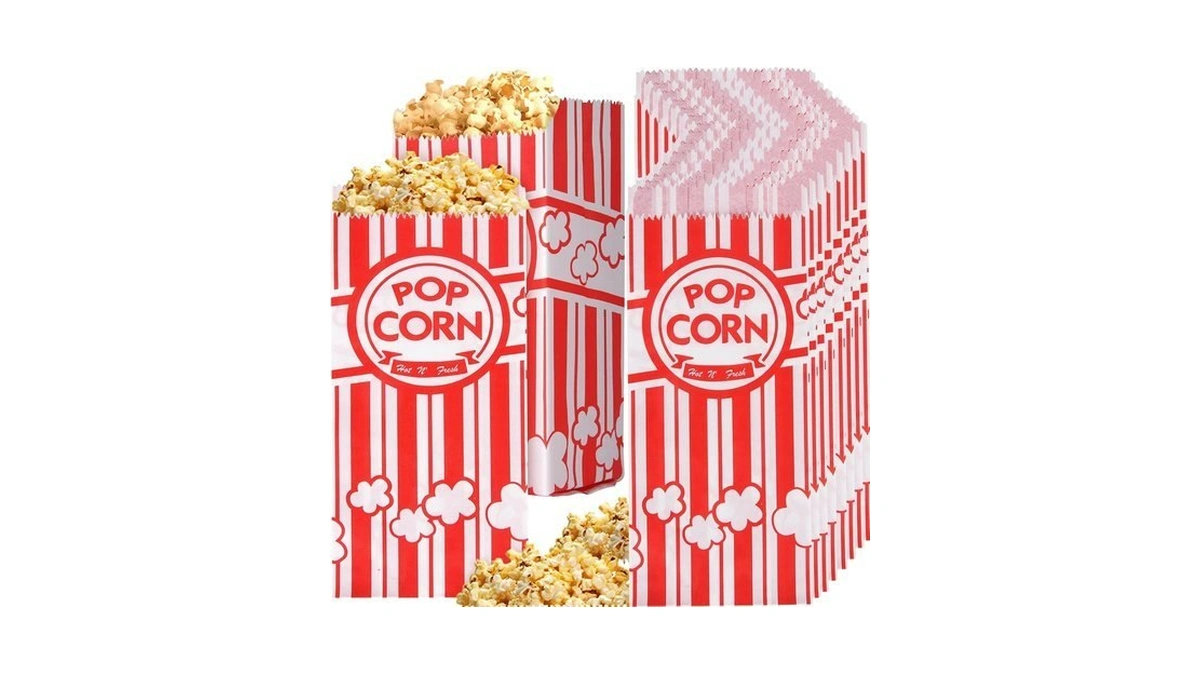 500 Pieces Paper Popcorn Bags, 1 Oz Bags Individual Servings