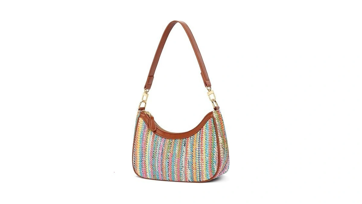 Kkxiu Summer Straw Beach Woven Shoulder Bag Vacation Clutch Purses
