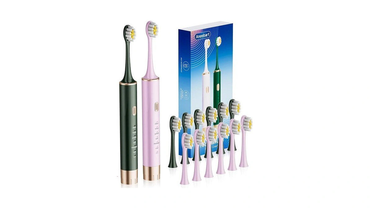 Aneebart Sonic 2 Pack Electric Toothbrush For Adults And Kids,