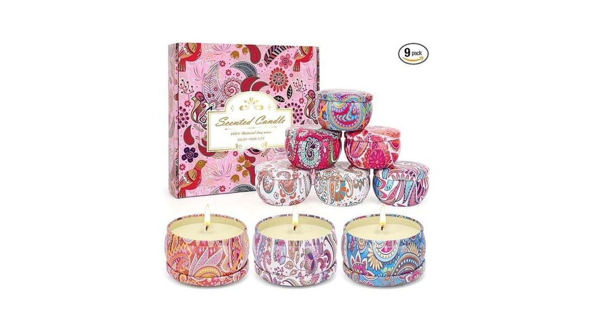 Scented Candles Gifts Set For Women, 9 Pack Aromatherapy Candles