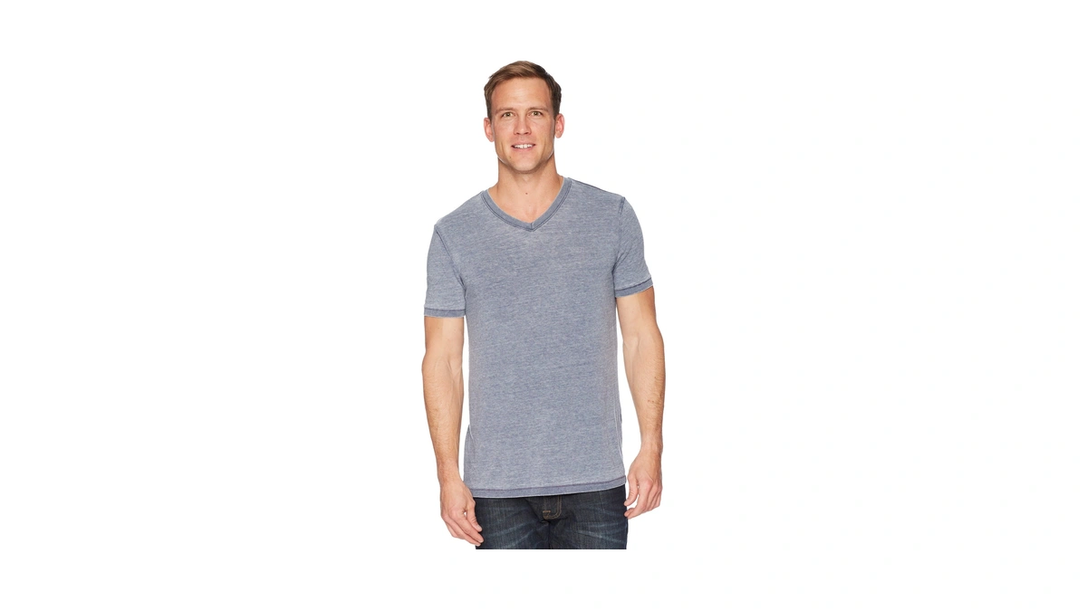 Lucky Brand Men's Venice Burnout V-neck Tee Shirt, American Navy,