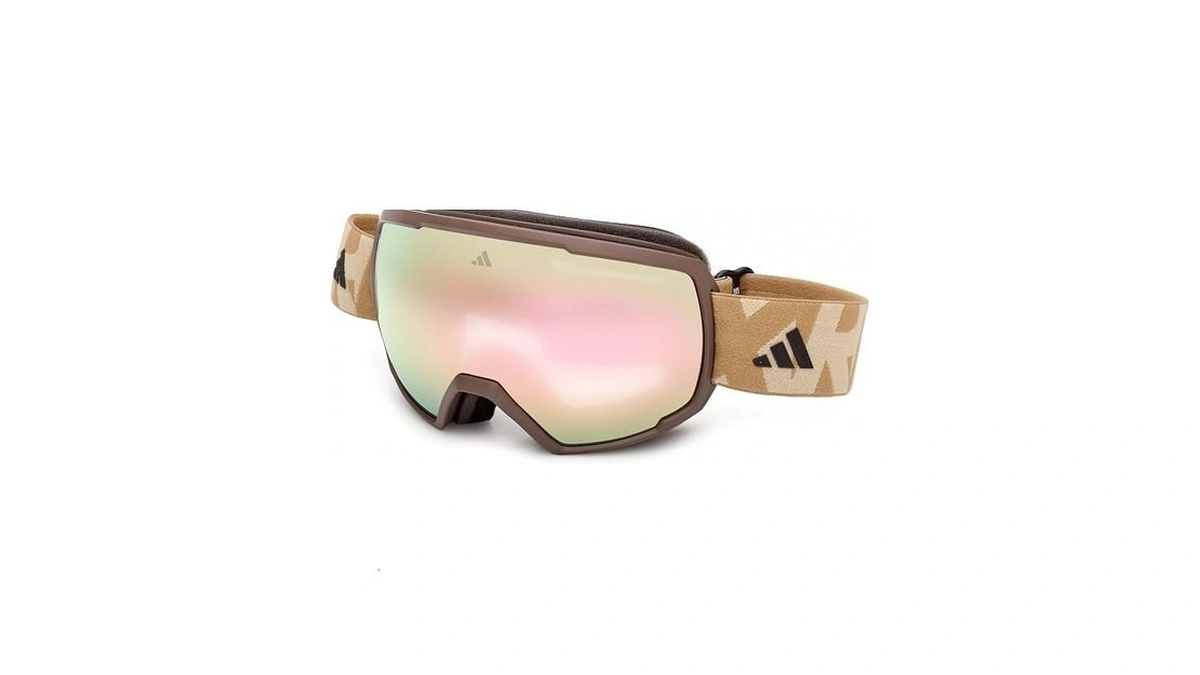 Adidas Injected Mask Oval Sunglasses, Matte Dark Brown, 0