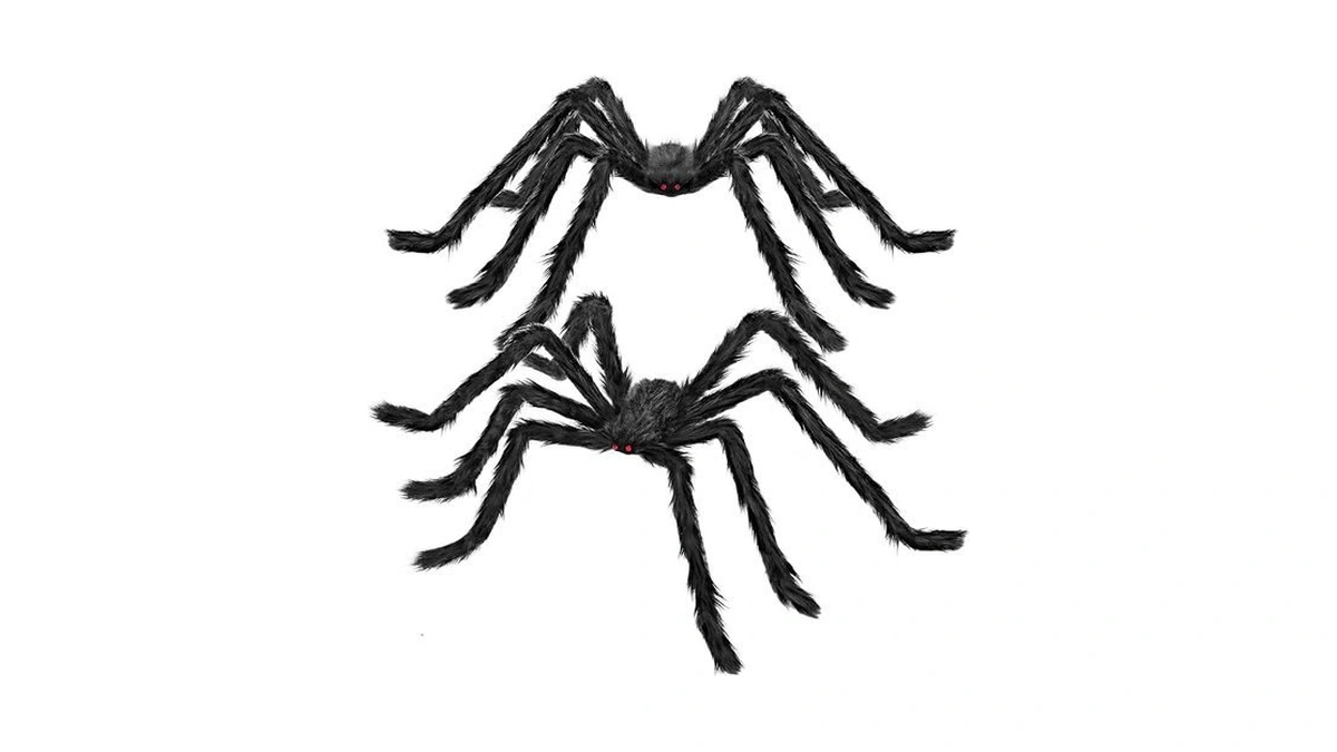 Qpmr Halloween Decorations Outdoor, 2pcs 59" Scary Giant Spiders, Halloween