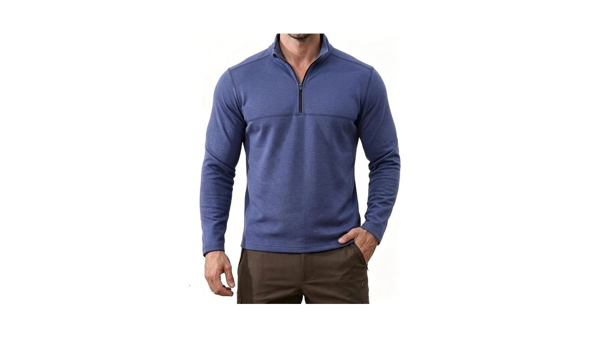 Invictusy Men's Quarter Zip 1/4 Zip Pullover Long Sleeve Running