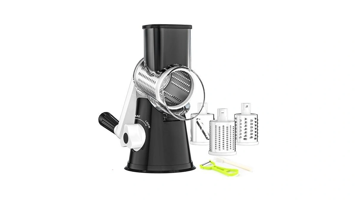 Ourokhome Rotary Cheese Grater Hand Crank, Kitchen Shredder Speed Mandolin
