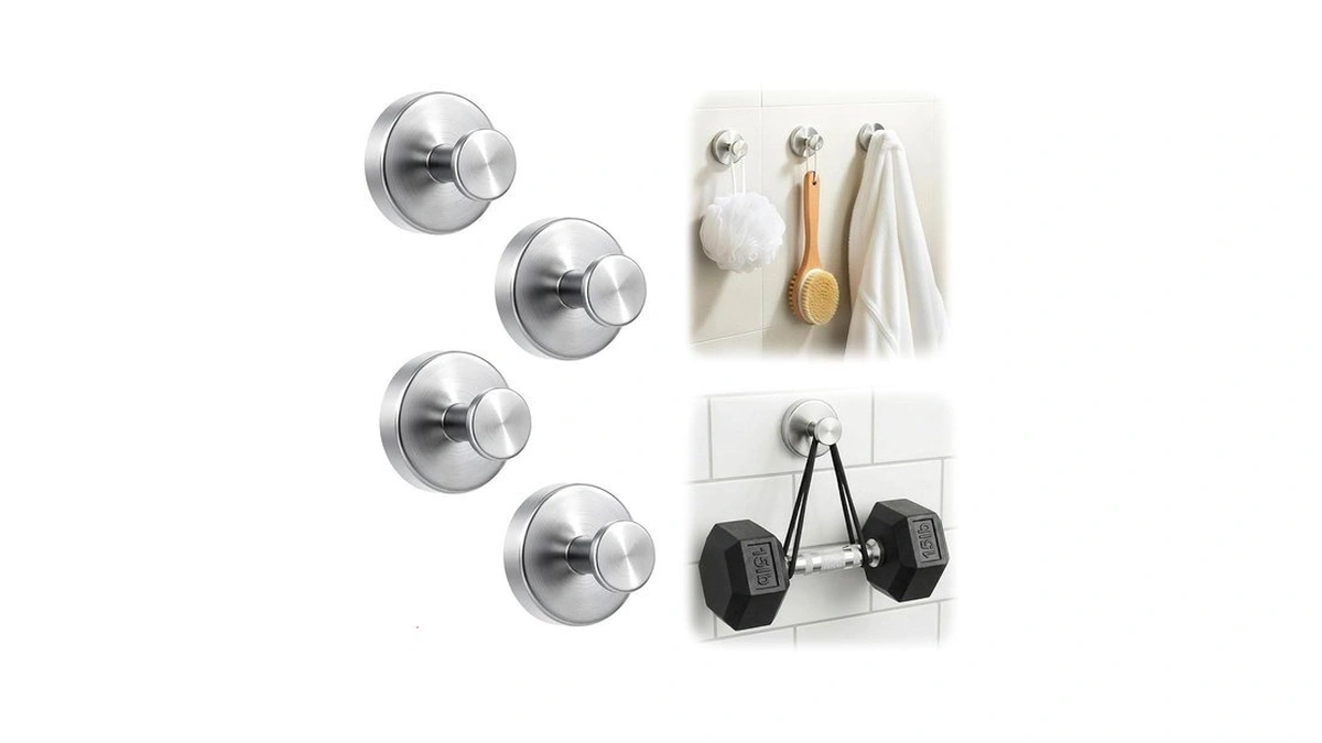 Upgraded Suction Cup Hooks For Shower, Heavy Duty Removable Towel