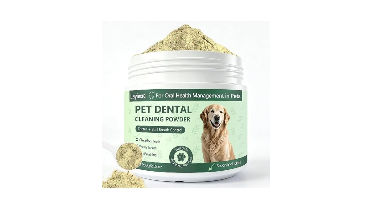 Layiexre Dog Teeth Cleaning Powder – Reduces Plaque & Tartar,