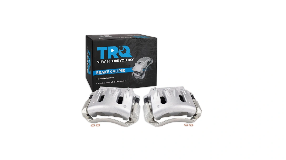 Trq Front Brake Caliper Set Zinc Coated Brackets Hardware Compatible
