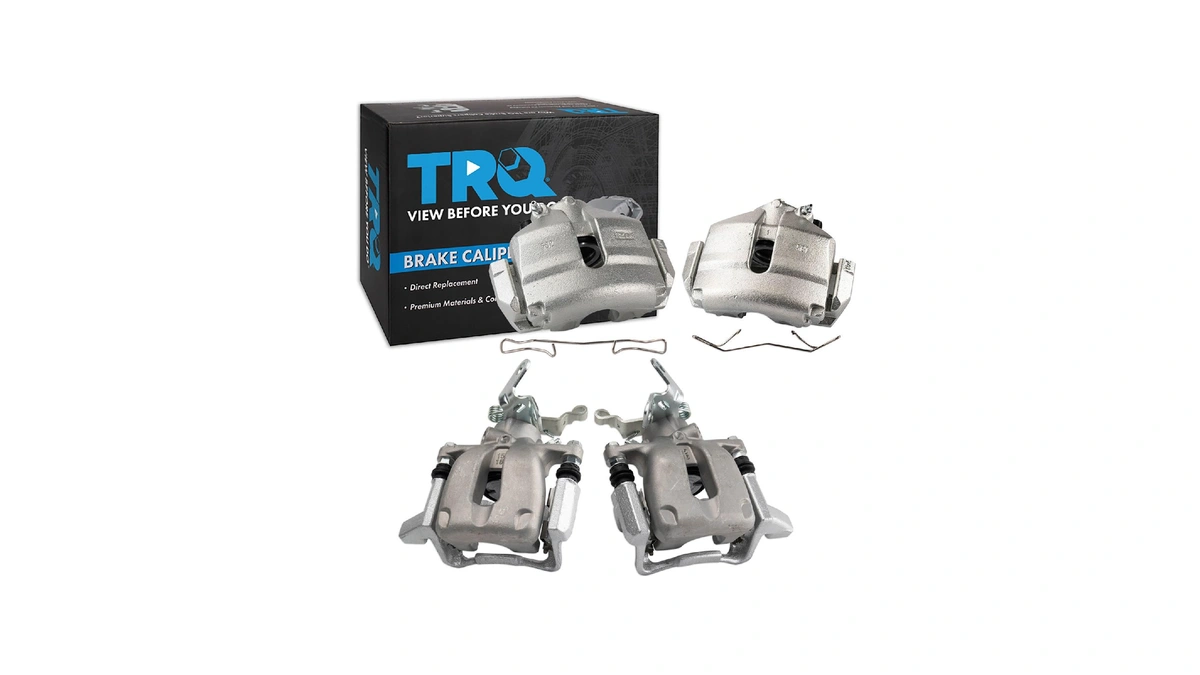 Trq Front And Rear Brake Caliper Set Zinc Coated Brackets