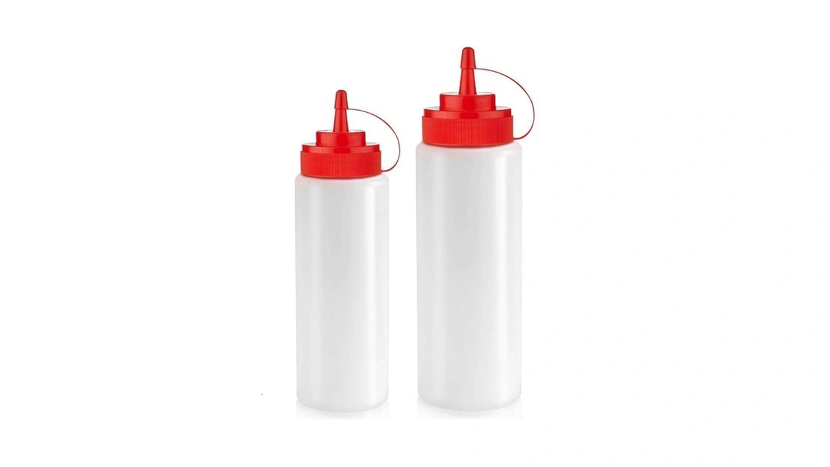 Norcalway 12 Oz & 16 Oz Condiment Squeeze Bottles For