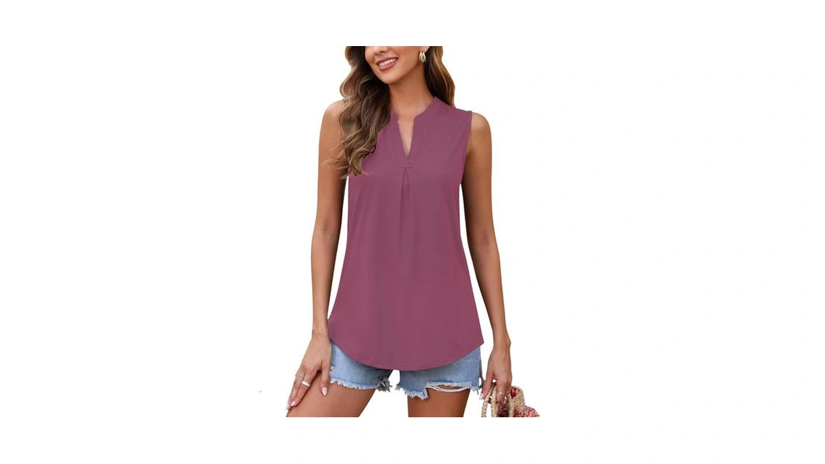 Auselily Womens 2026 Summer Tank Tops Causal Ladies V Neck