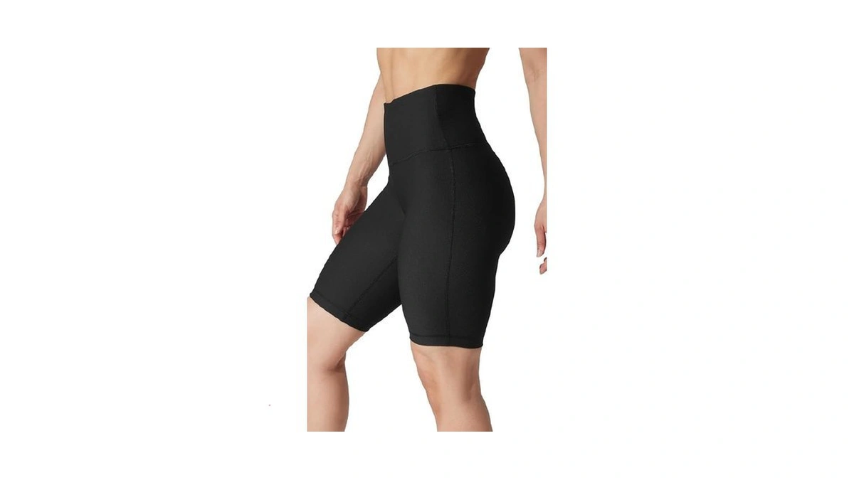 90 Degree By Reflex Womens High Waisted Biker Shorts Ribbed