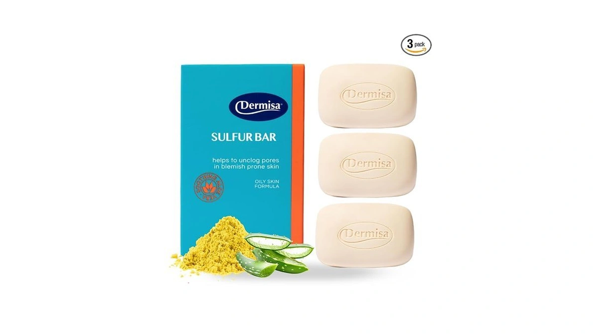 Dermisa Sulfur Bar Soap With Aloe Vera, Helps To Cleanse