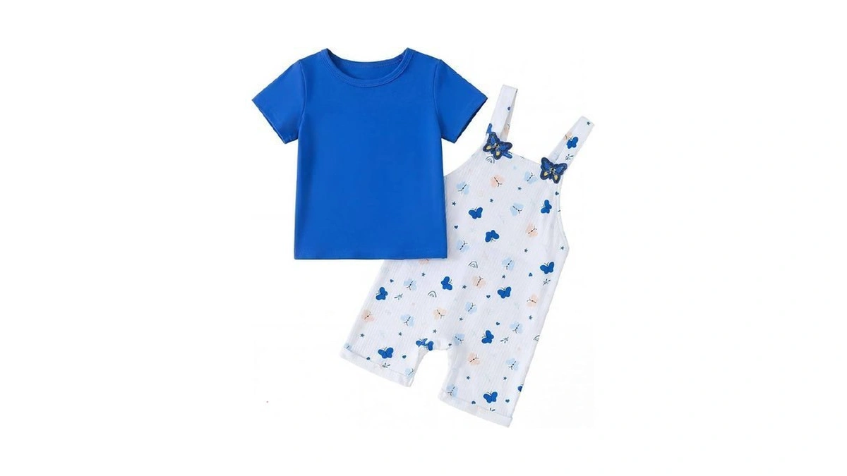 Rosibel Baby Girls Clothes Short Sleeve Tops And Overalls Shorts