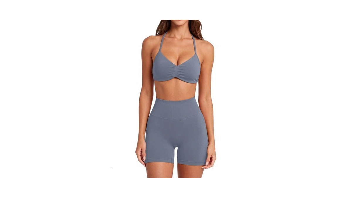 Suuksess Women 2 Piece Workout Sets Halter Neck Padded Sports