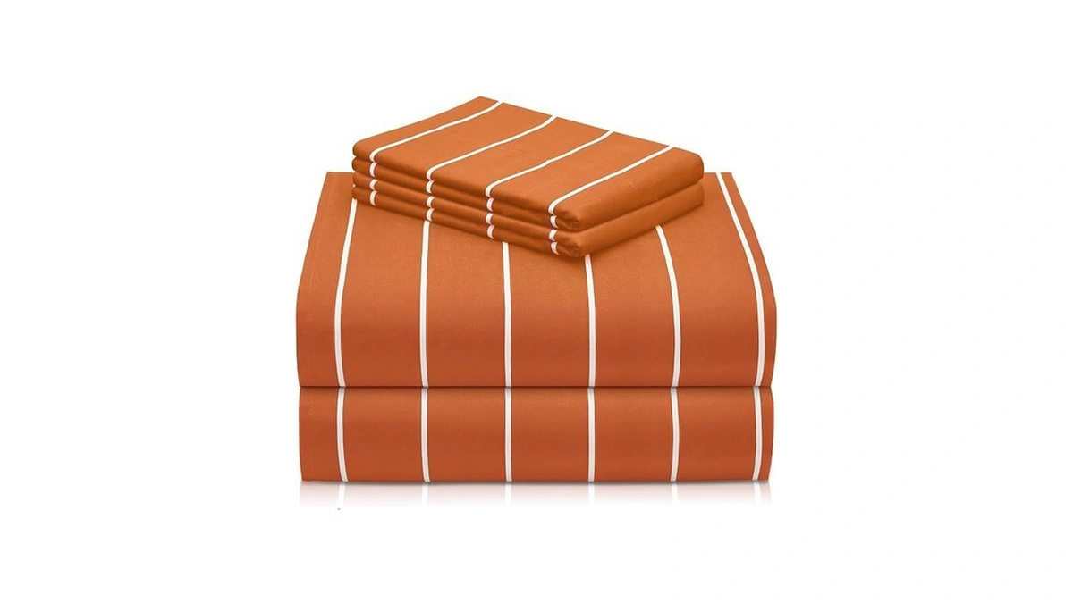 Luxclub California King Sheets Sets, Deep Pocket Striped Cal King
