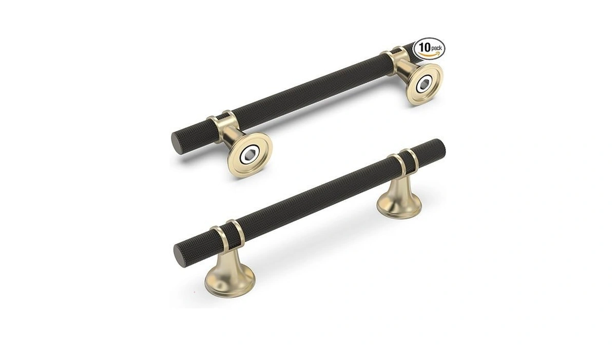 Komotia 10 Pack 5 Inch Cabinet Pulls Knurled Matte Black