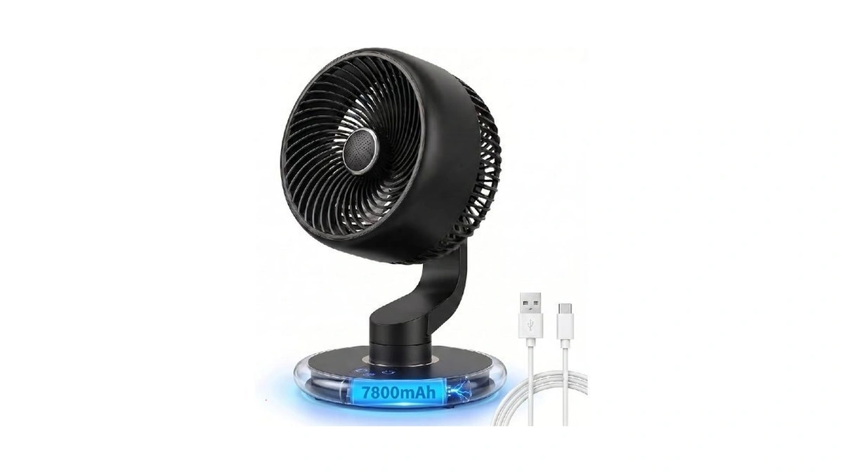 Desk Fan For Bedroom Air Circulator, Battery Powered Tabletop Fan,