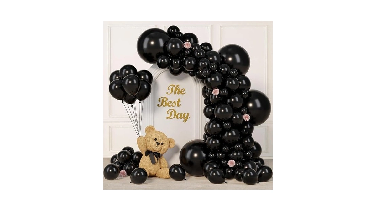 145pcs Black Balloons Different Sizes 18" 12" 10" 5" Black