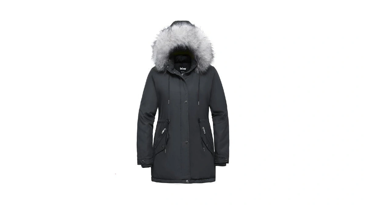Soularge Women's Plus Size Winter Insulated Parka Coat With Hood