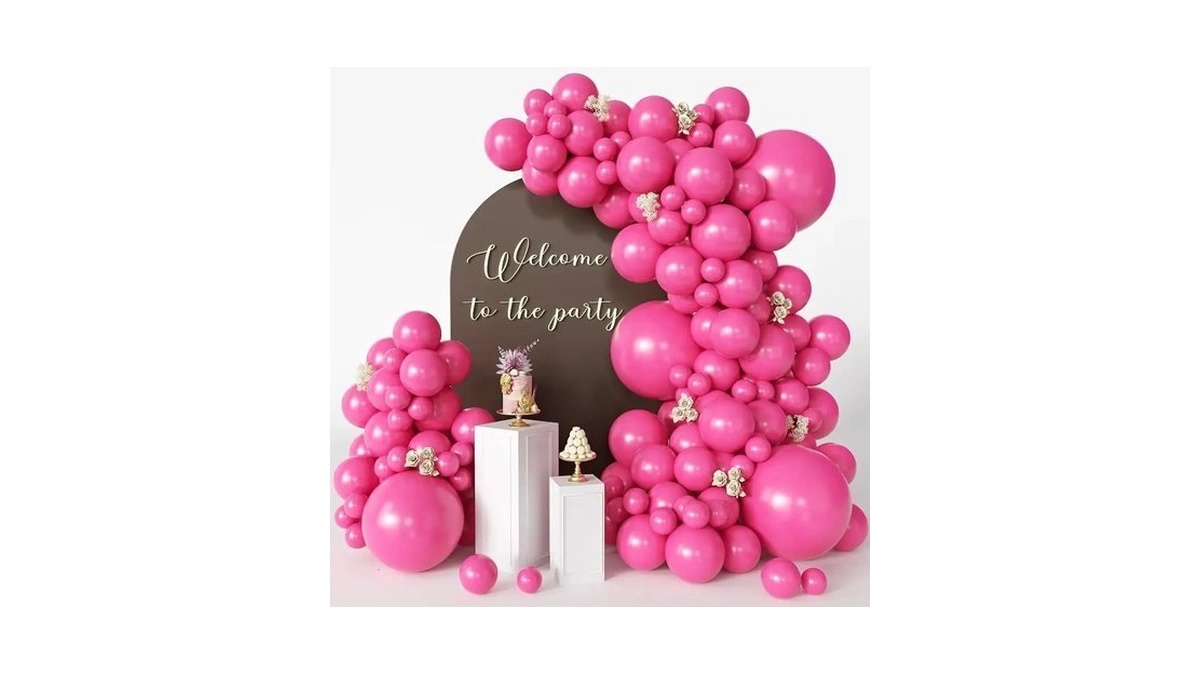 Cvpartyon Hot Pink Balloons 125 Pcs Different Sizes 18 12