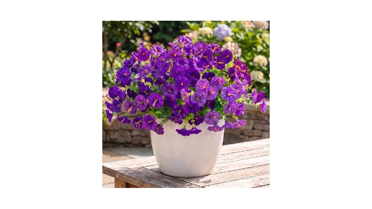 Bakkiet Artificial Flowers For Outdoors, 12 Bundles Fake Plants For