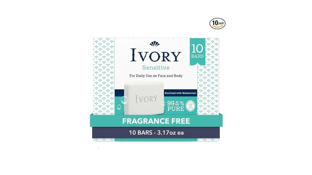 Ivory Sensitive Bar Soap, Designed For Whole Family, Fragrance Free,