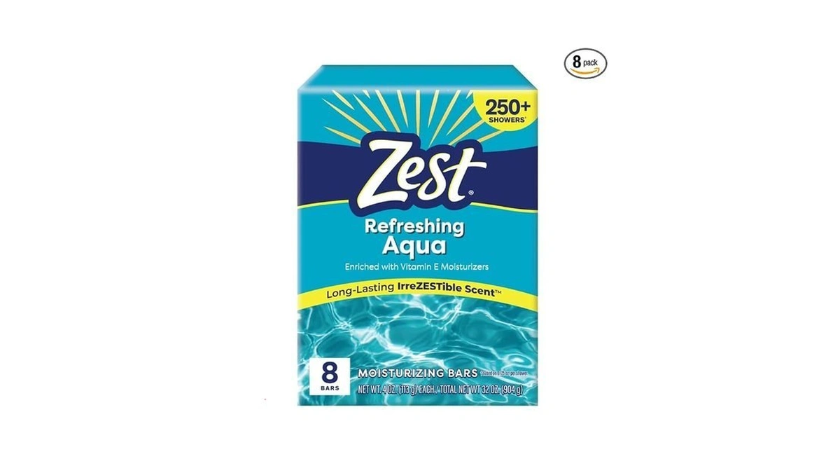 Zest 8-bar Bath Size Soap, Aqua, 4 Ounce Per Bar,