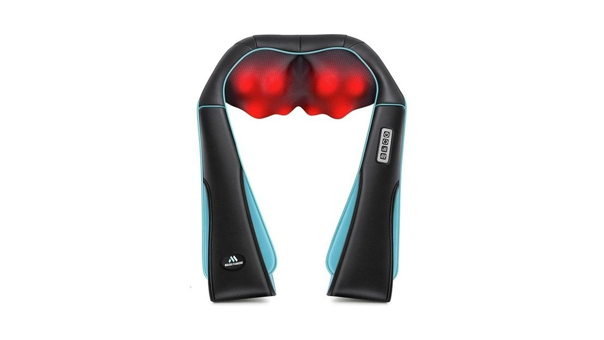 Magicmakers Shiatsu Neck Massager With Heat For Pain Relief Deep