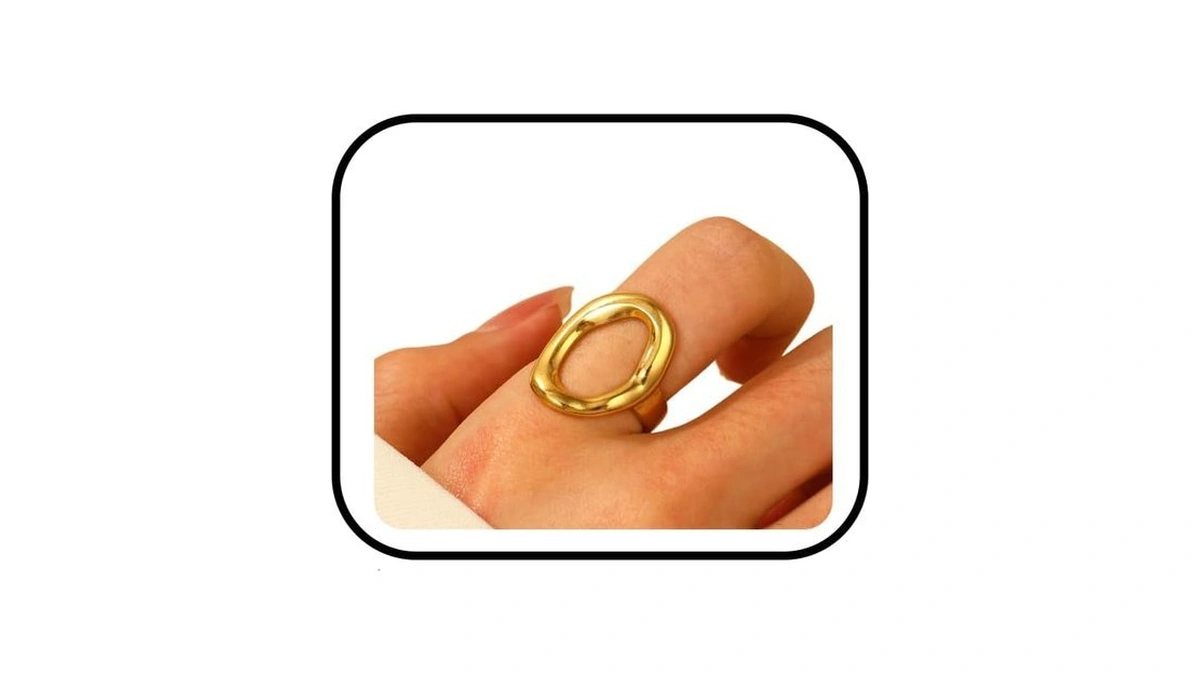 Is4u Irregularly Hammered Hollow Rings, Geometrically Stacked Sunflower-textured Sunflower Sleeve
