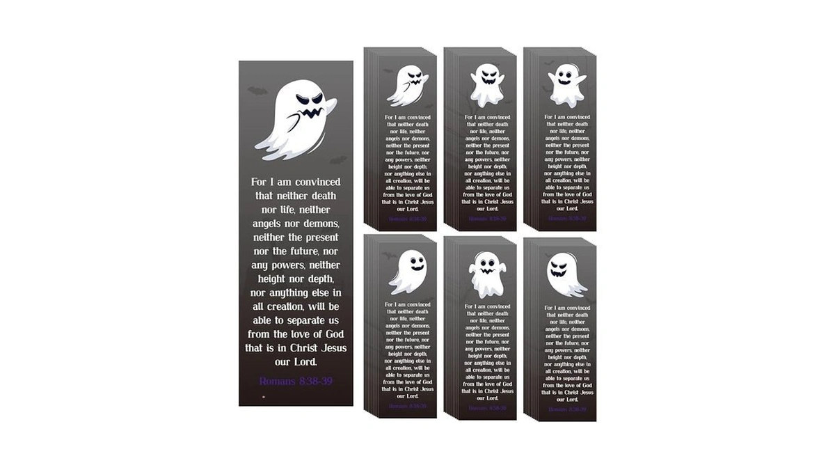 Ticiaga Halloween Religious Christian Bookmarks - 60pcs Halloween Ghost Bookmarks