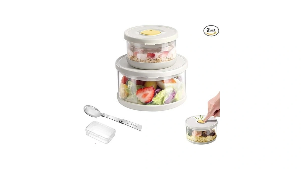 Sayape Glass Food Storage Containers With Airtight Lids, 33.8oz &