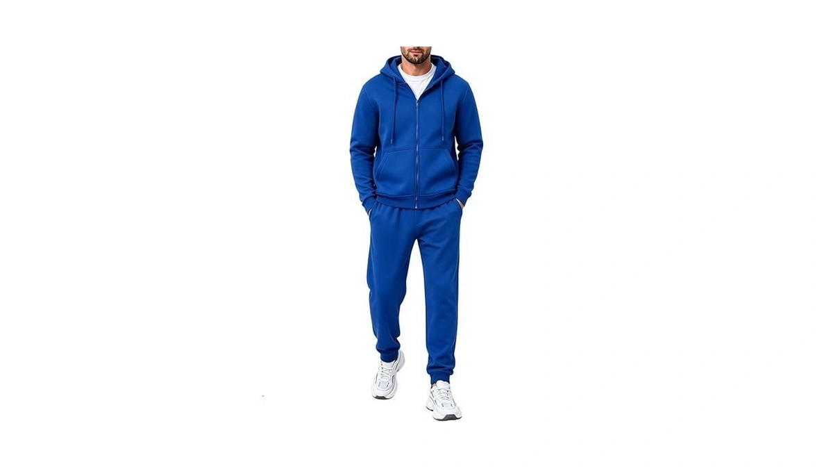 Linmyzai Blue Men's Tracksuits Casual 2 Piece Sweatsuit For Men
