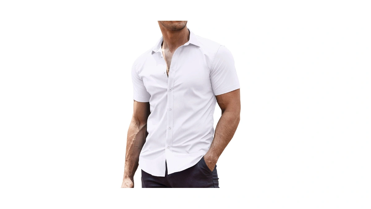 Coofandy Men Dress Shirts Fit Wrinkle-free Sh...