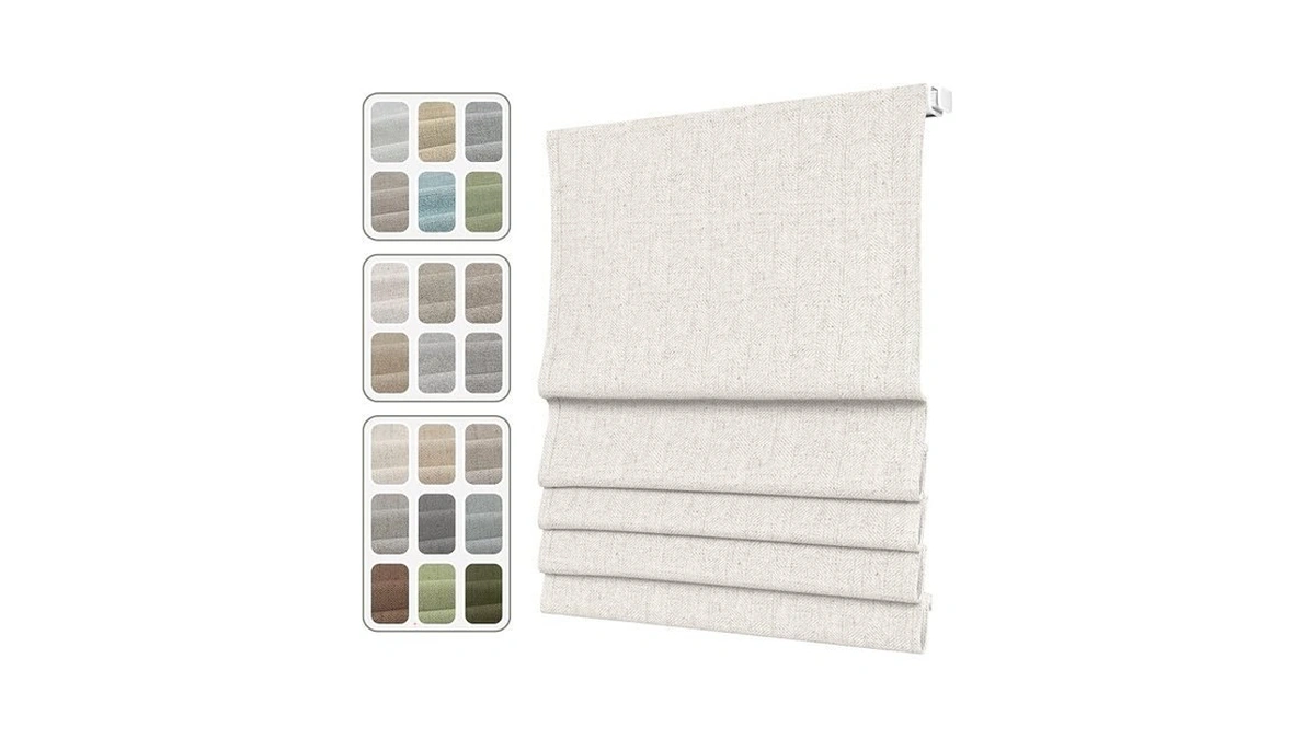 Slkwdobd No Drill Cordless Roman Shade For Window, Light Filtering