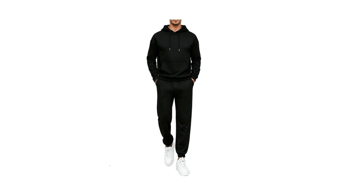 Linmyzai Black Sweat Suits Men Jogging Tracksuits 2 Piece Set