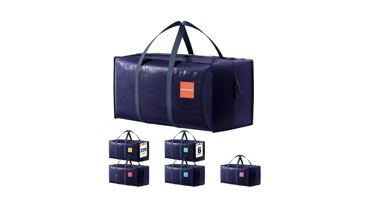 Rmohro 6 Pack Moving Bags Heavy Duty 210gsm With Full-open