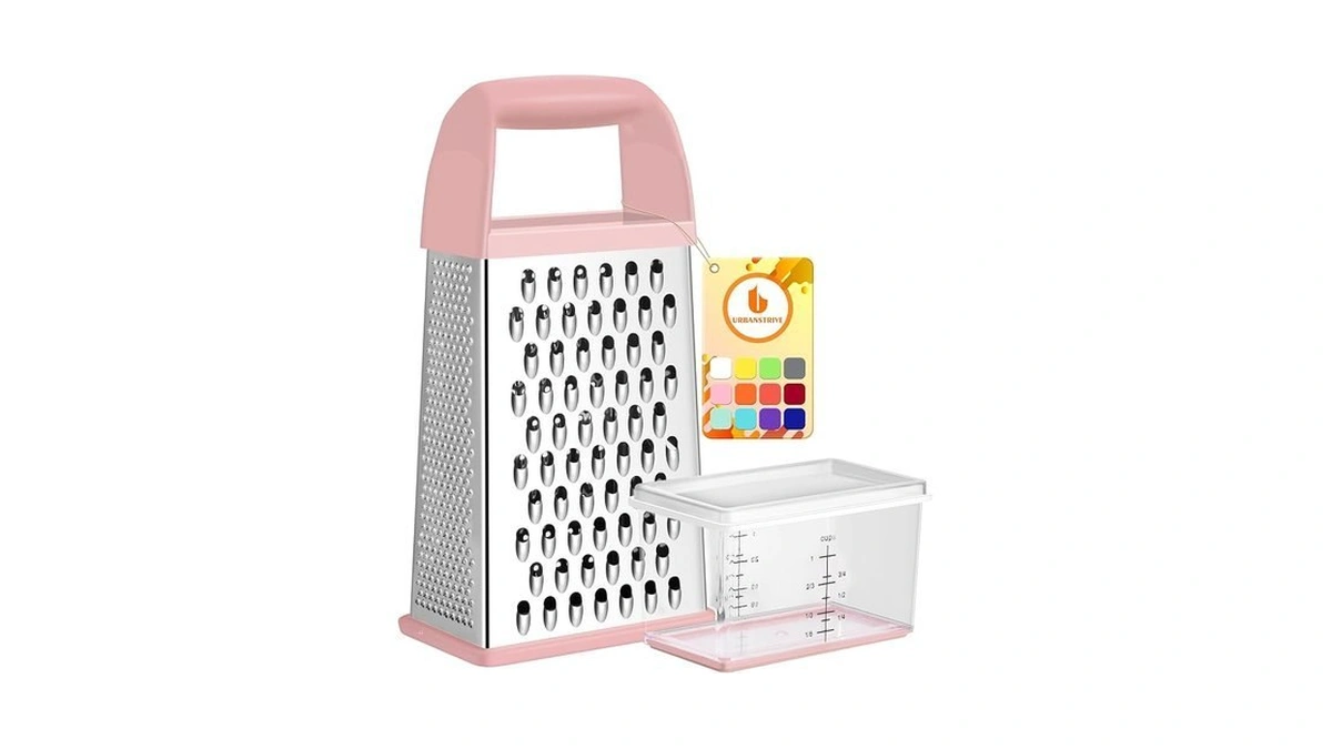 Urbanstrive Cheese Grater With Container, Professional Cheese Grater With Handle,