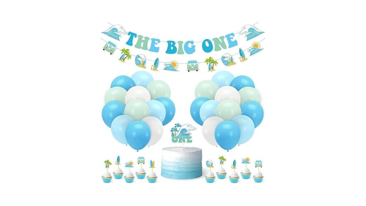 Amazon code: Vansolinne The Big One Surf Birthday Par