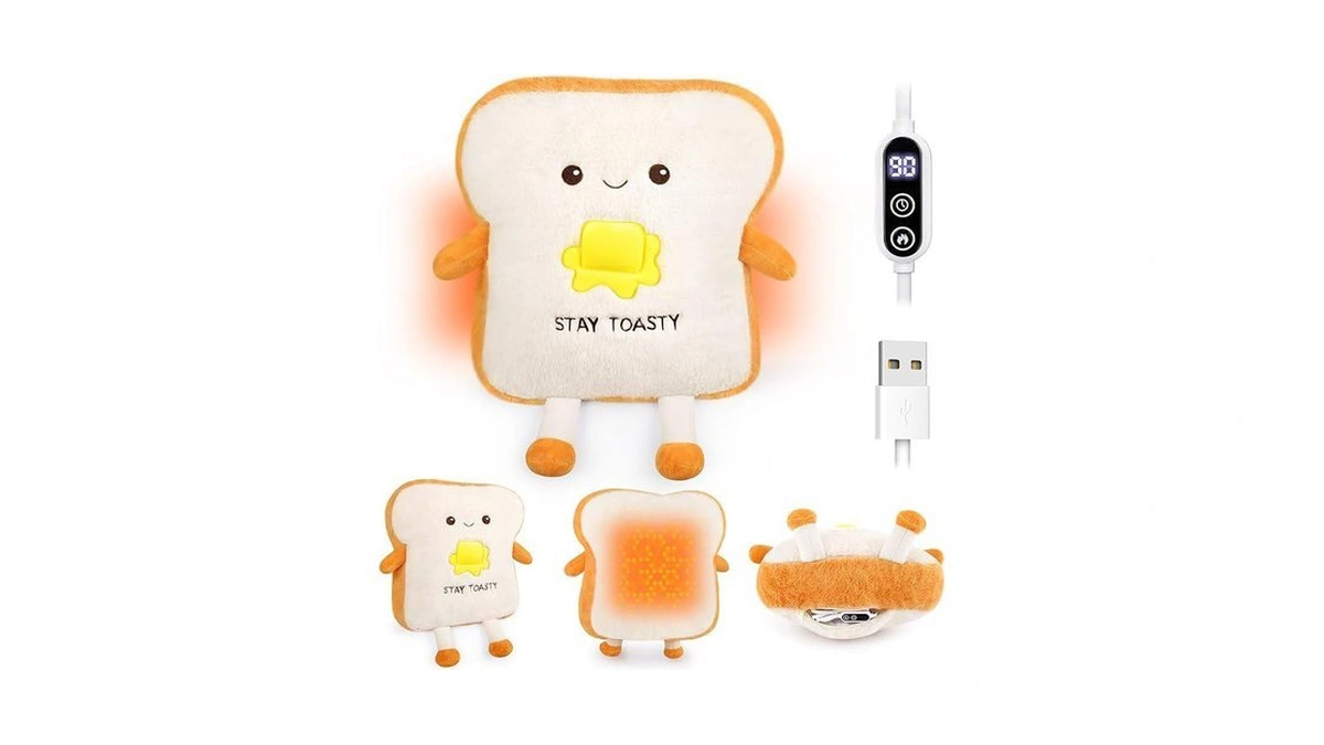 Sprinqdawin Toast Plush Heating Pad, 14 Inch Usb Electric Warm